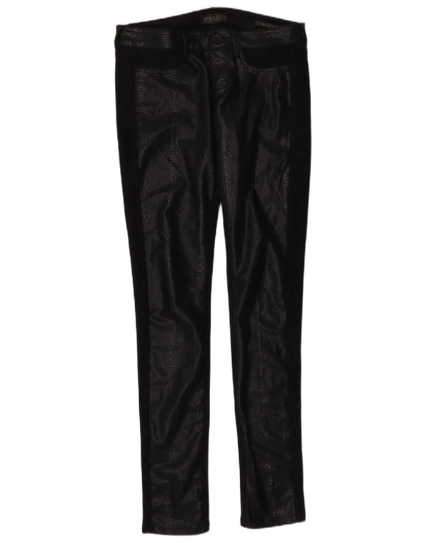 Pantalones Guess Mujer Skinny De Piel Sintética W28 L34 Estampado Animal Negro