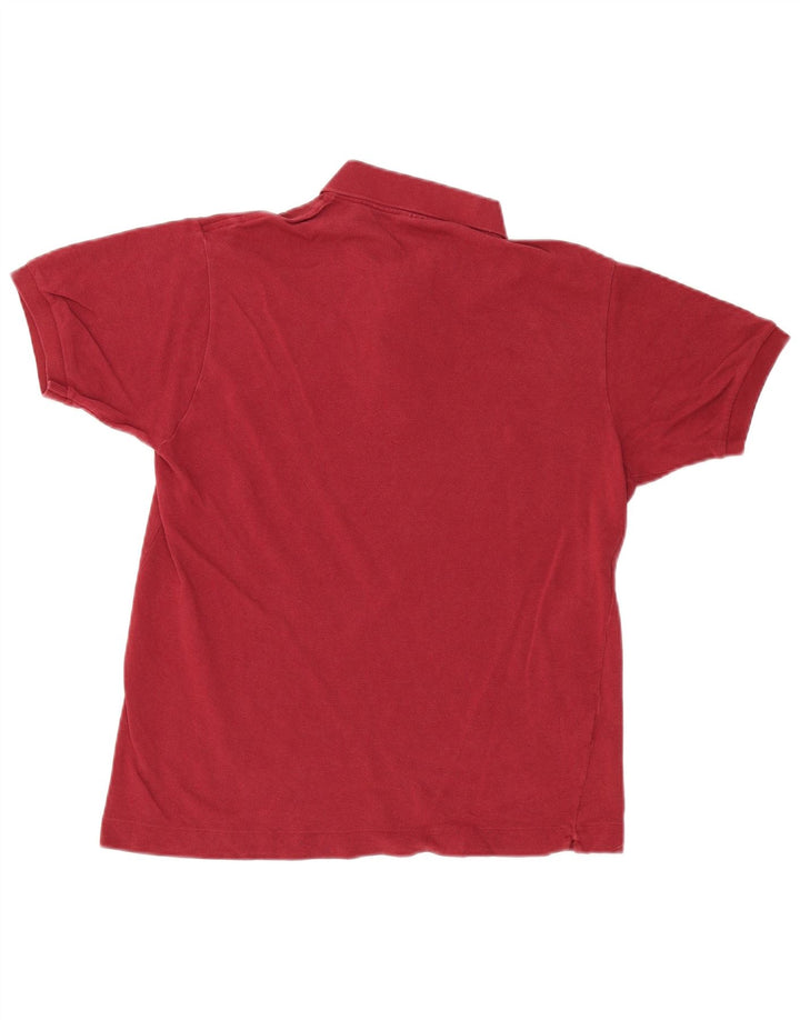 LACOSTE Polo para hombre talla 4 mediano algodón burdeos