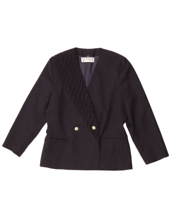 Chaqueta tipo blazer de doble botonadura Marzotto para mujer IT 44 Azul marino mediano