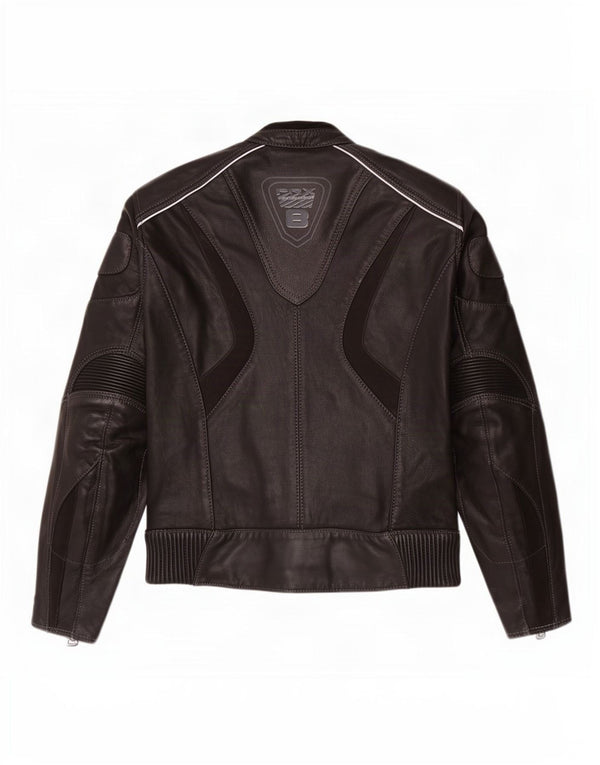 Probiker Chaqueta de cuero gráfica para mujer UK 44 Grande Negro
