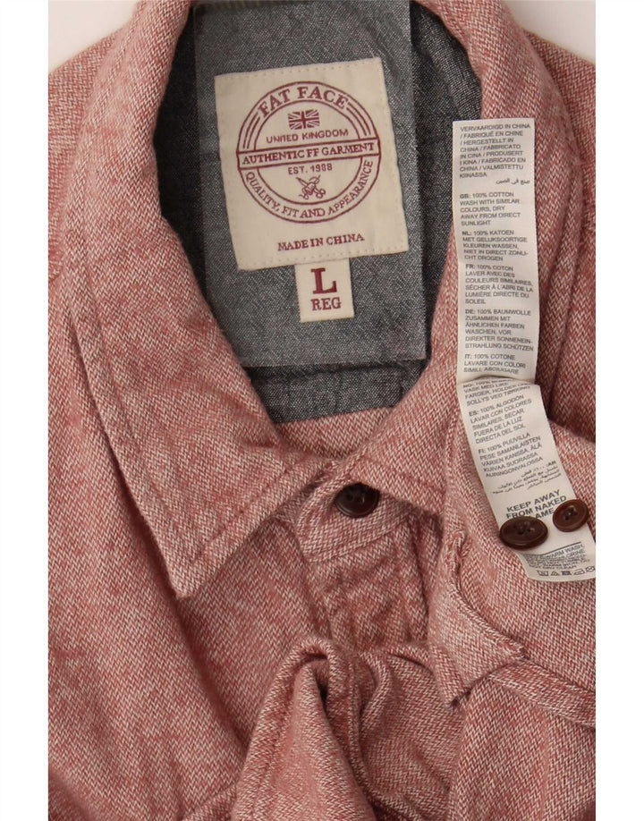 Camisa de franela para hombre de Fat Face Grande de algodón rosa