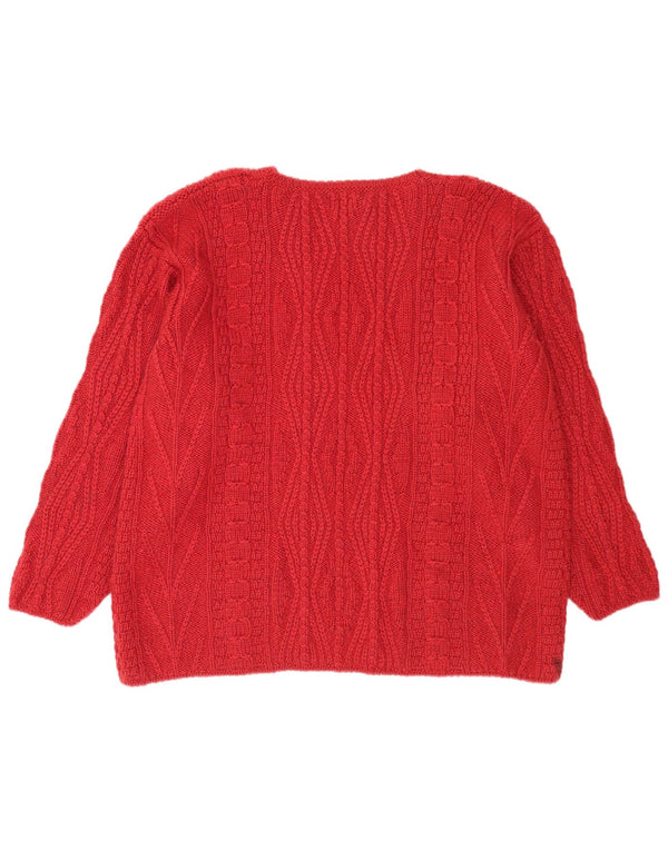 L.L.Bean Jersey de Cuello Redondo para Mujer UK 40 XL Lana Roja