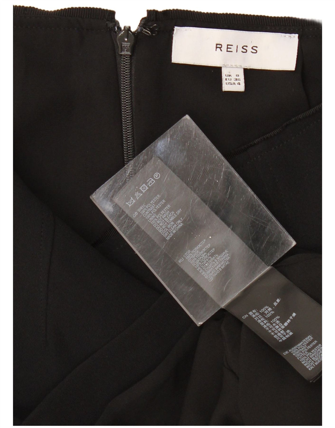 Falda asimétrica para mujer REISS UK 8 Small W28 Poliéster negro