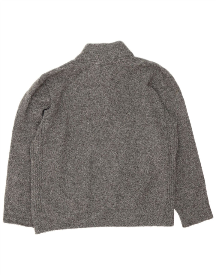 Barbour - Jersey para mujer con cuello y cremallera, talla 40, talla grande, lana gris