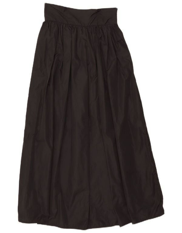 Vintage mujer plisada maxi falda W26 pequeño negro