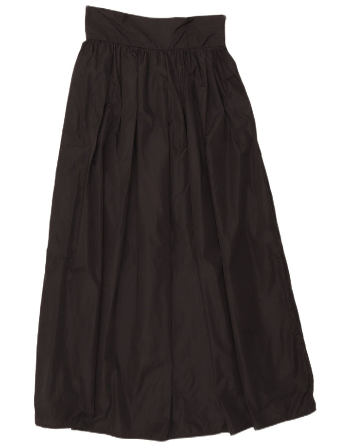 Vintage mujer plisada maxi falda W26 pequeño negro