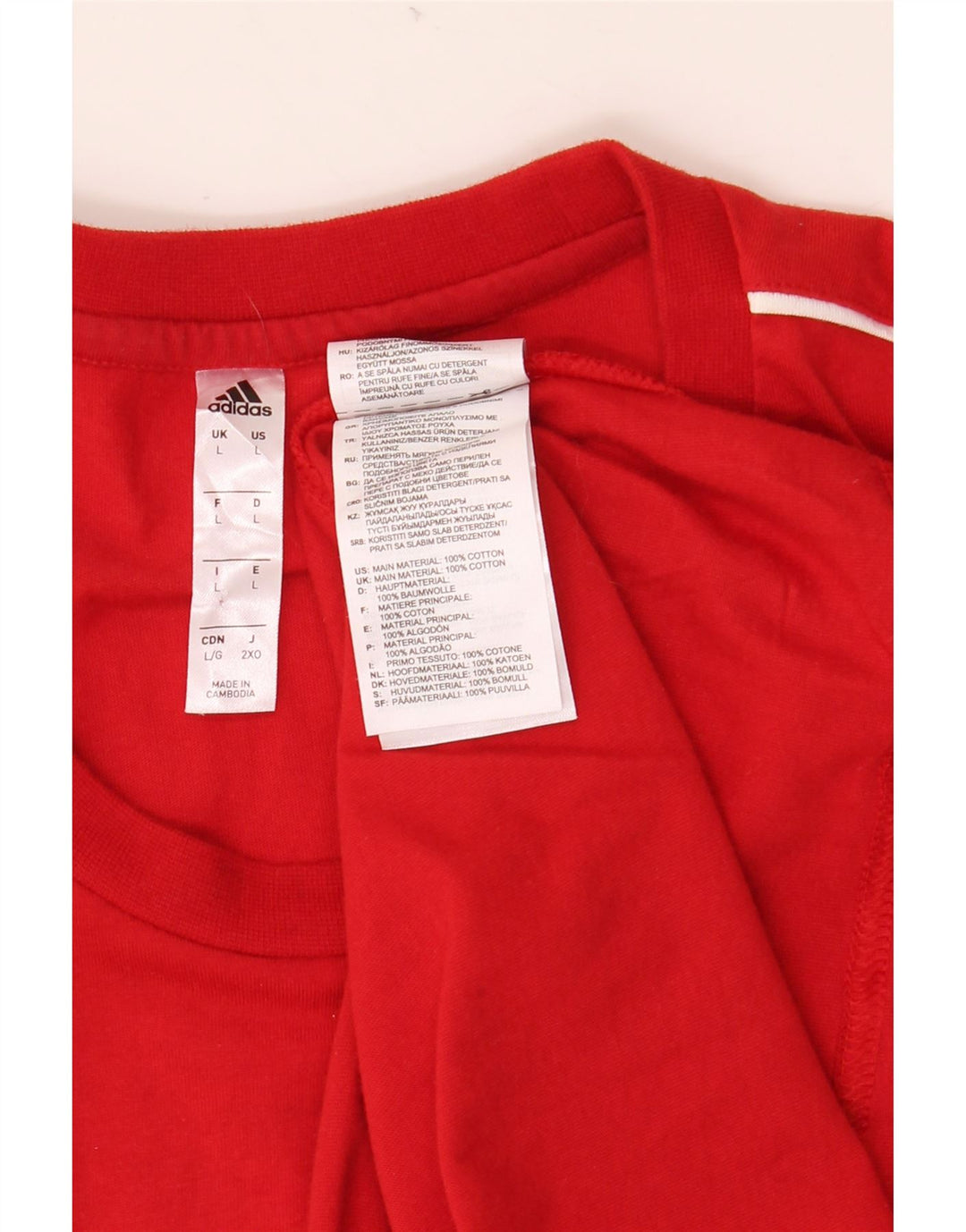 ADIDAS Camiseta gráfica Italia para hombre Top grande de algodón rojo