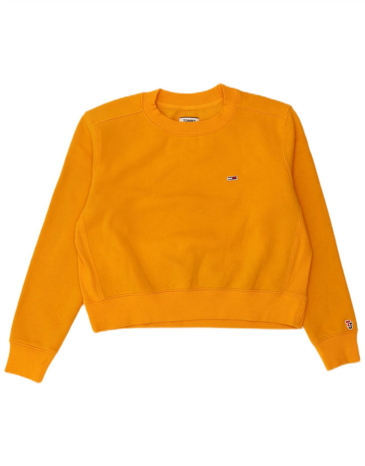 TOMMY HILFIGER Jersey corto para mujer UK 14 Algodón amarillo mediano