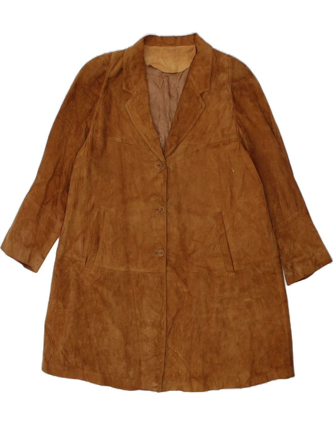 PICCINI Womens Suede Overcoat IT 46 Large Brown Vintage Piccini and Second-Hand Piccini from Messina Hembry 