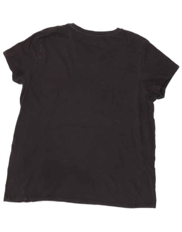 LEVI'S Camiseta gráfica para mujer Top UK 46 Grande Algodón negro