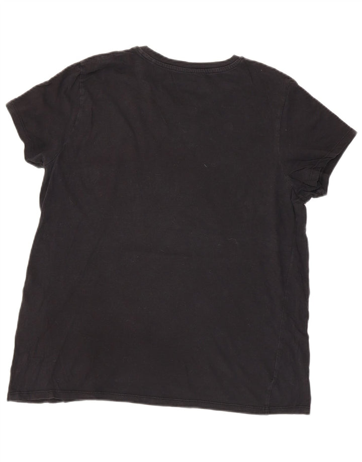 LEVI'S Camiseta gráfica para mujer Top UK 46 Grande Algodón negro