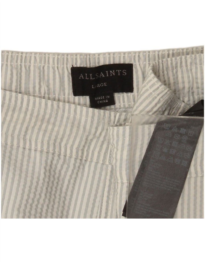 All Saints Bañador para hombre, talla grande, color azul, poliéster a rayas
