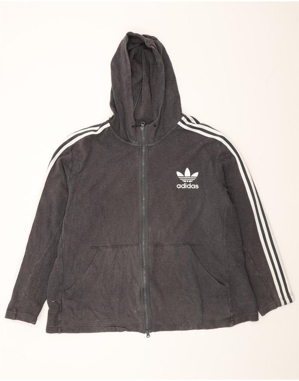 Adidas - Sudadera con capucha y cremallera para hombre, talla 2XL, algodón gris