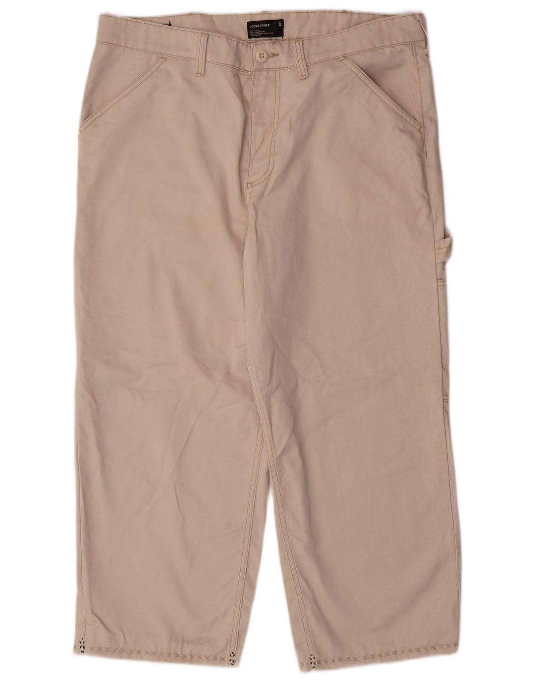 JACK & JONES Pantalones cargo cargo para hombre W36 L23 Poliéster beige
