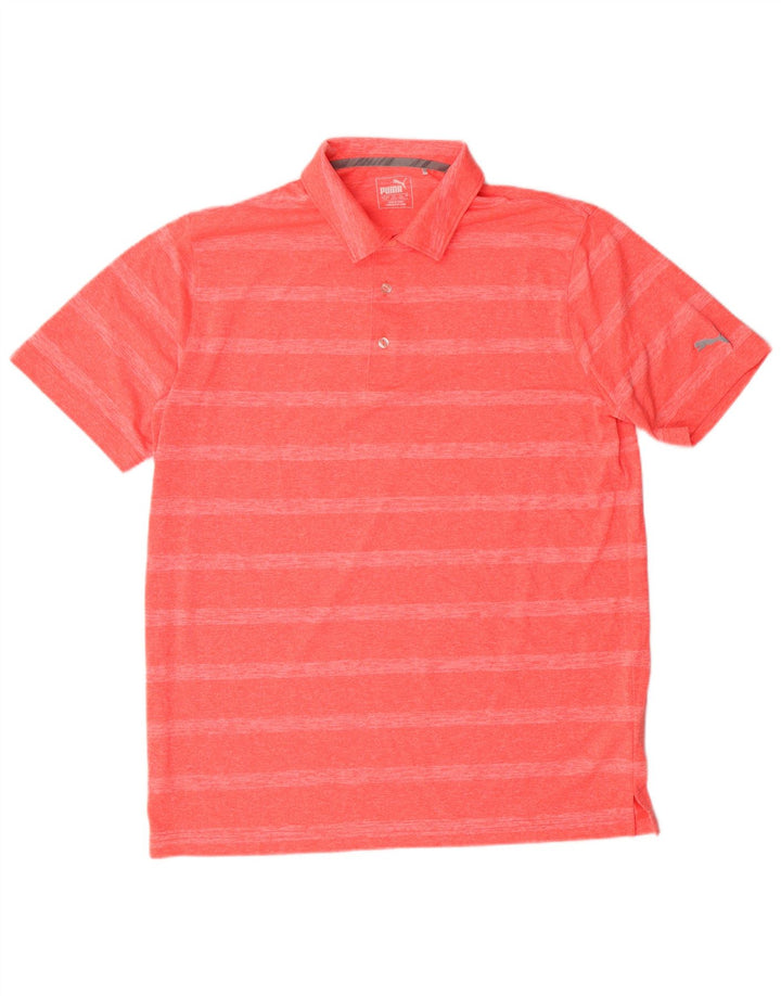 PUMA Polo para hombre de poliéster a rayas rosas grandes