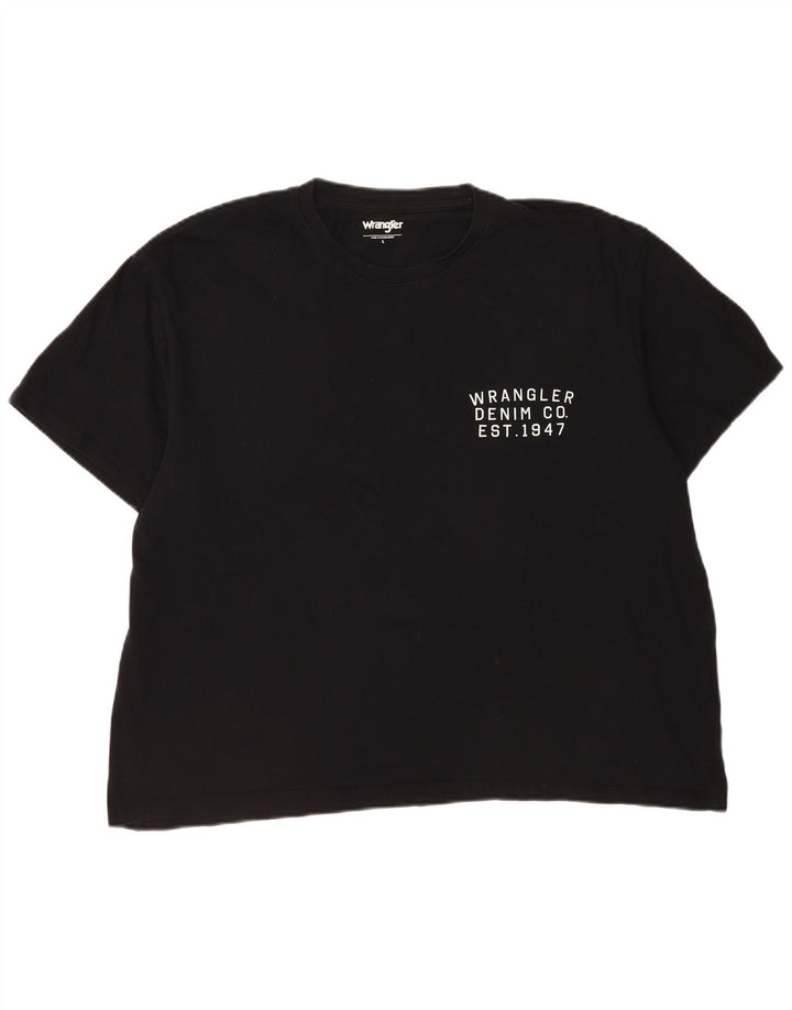 Wrangler - Camiseta para hombre, talla grande, algodón negro