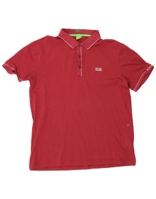 Hugo Boss Hombre Polo Slim Fit XL Algodón Granate