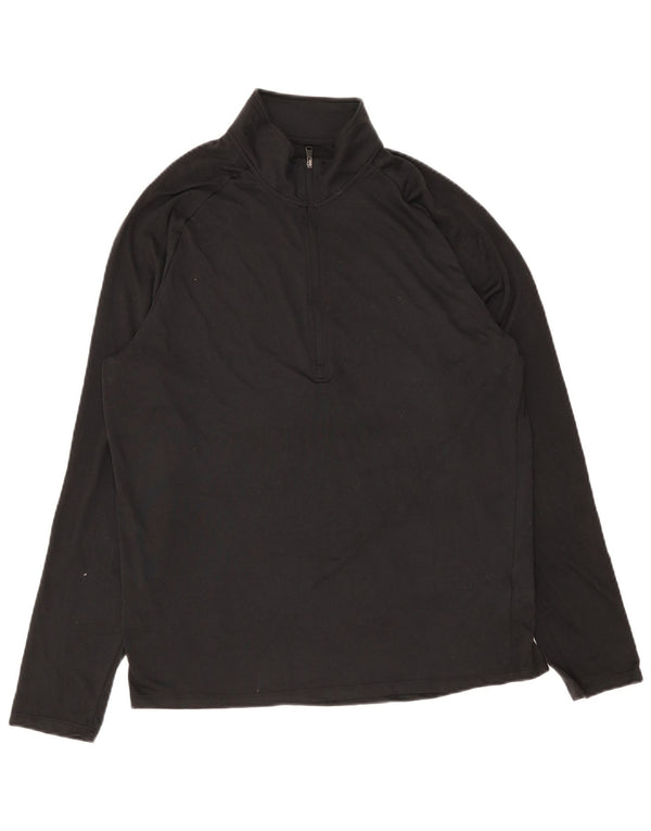 Under Armour Camiseta con cuello y cremallera para hombre Manga larga XL Poliéster negro