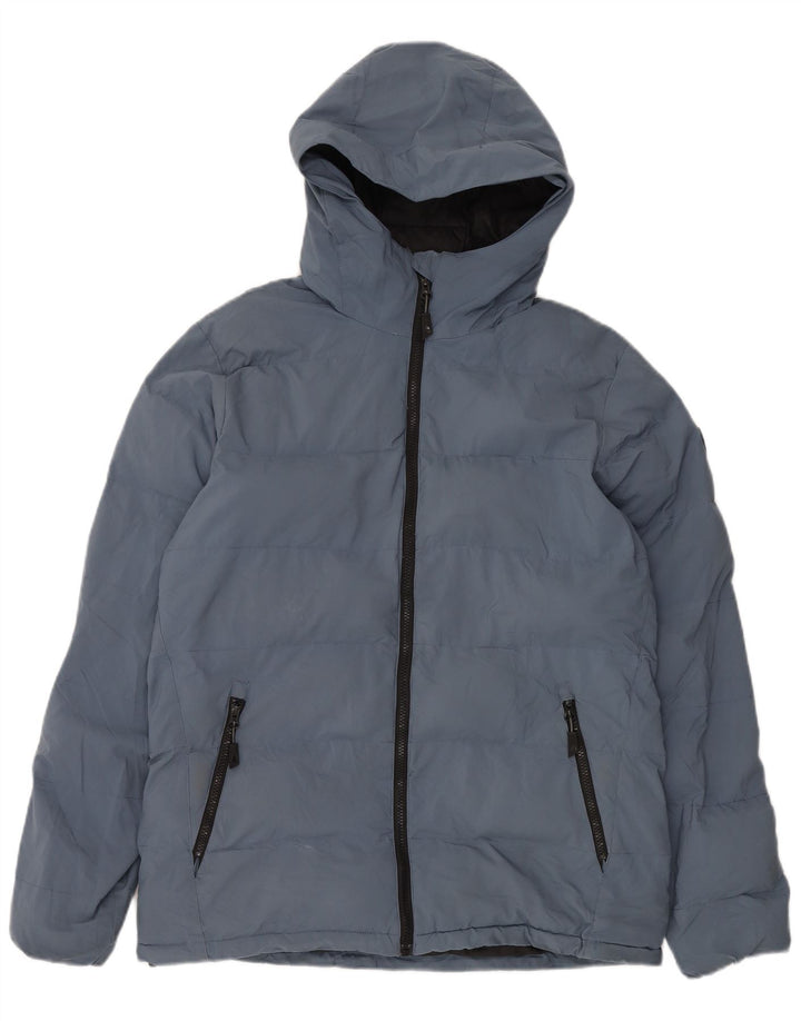 Musto Chaqueta acolchada con capucha para hombre UK 38 Poliéster azul medio