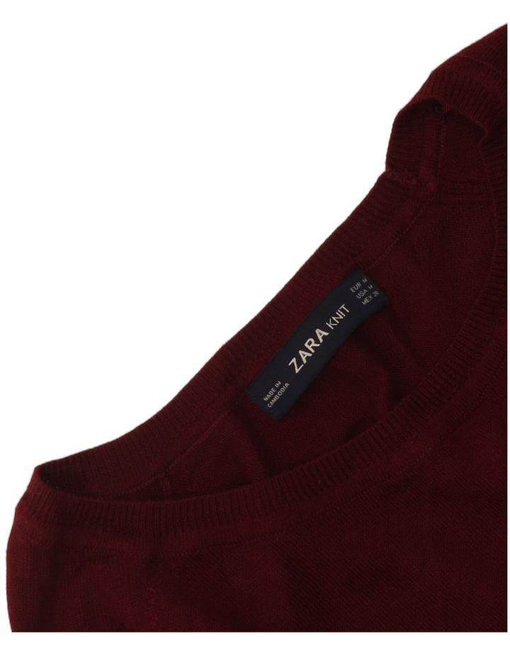 Zara - Jersey con cuello barco para mujer, talla 40, color granate mediano