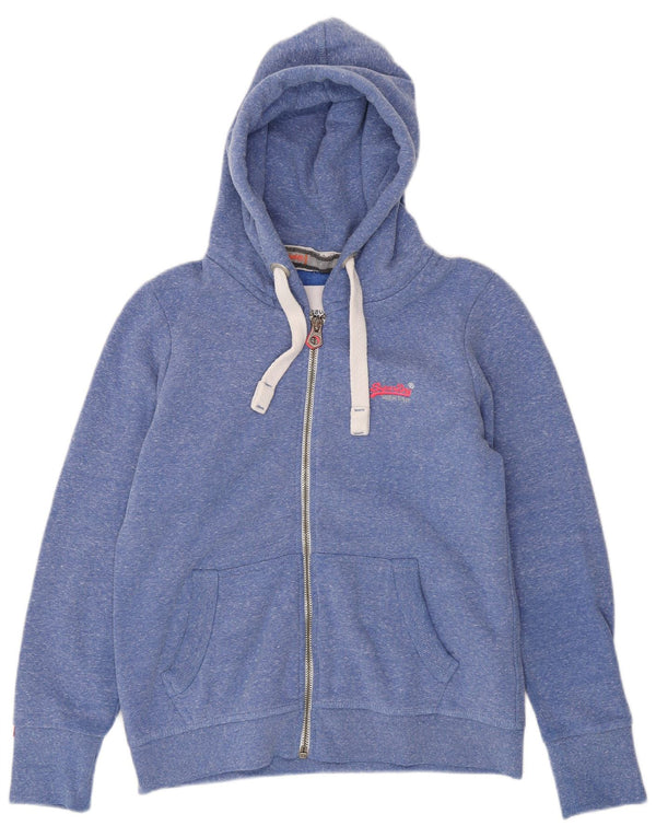 Superdry Sudadera con capucha y cremallera para mujer UK 40 XL Poliéster moteado azul
