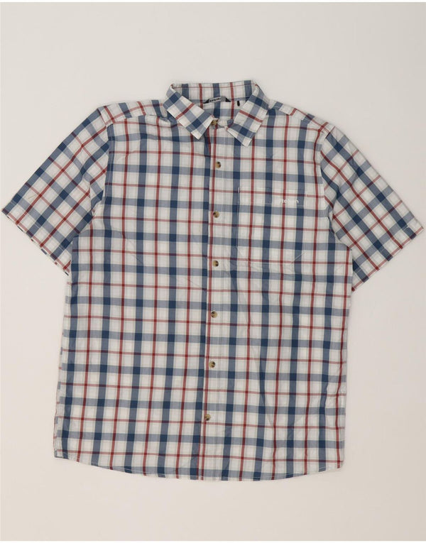 Rohan Camisa De Manga Corta Para Hombre Poliéster A Cuadros Azul Pequeño