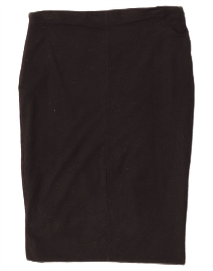 Zara Mujer Falda Lápiz Mediana W28 Algodón Negro