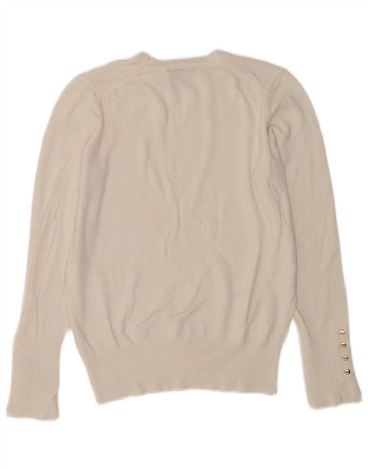 Zara - Jersey de cuello redondo para mujer, talla 40, talla M, color blanco