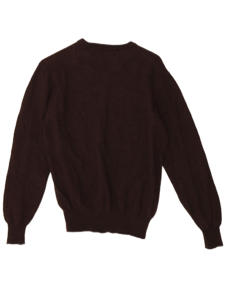 FRED PERRY Jersey De Mujer Con Cuello En V De Lana Marrón Medio