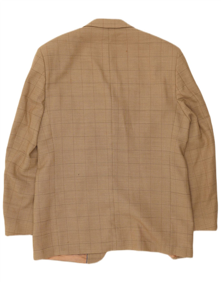 DOUGLAS Mens 3 Button Blazer Jacket UK 38 Medium Beige Check