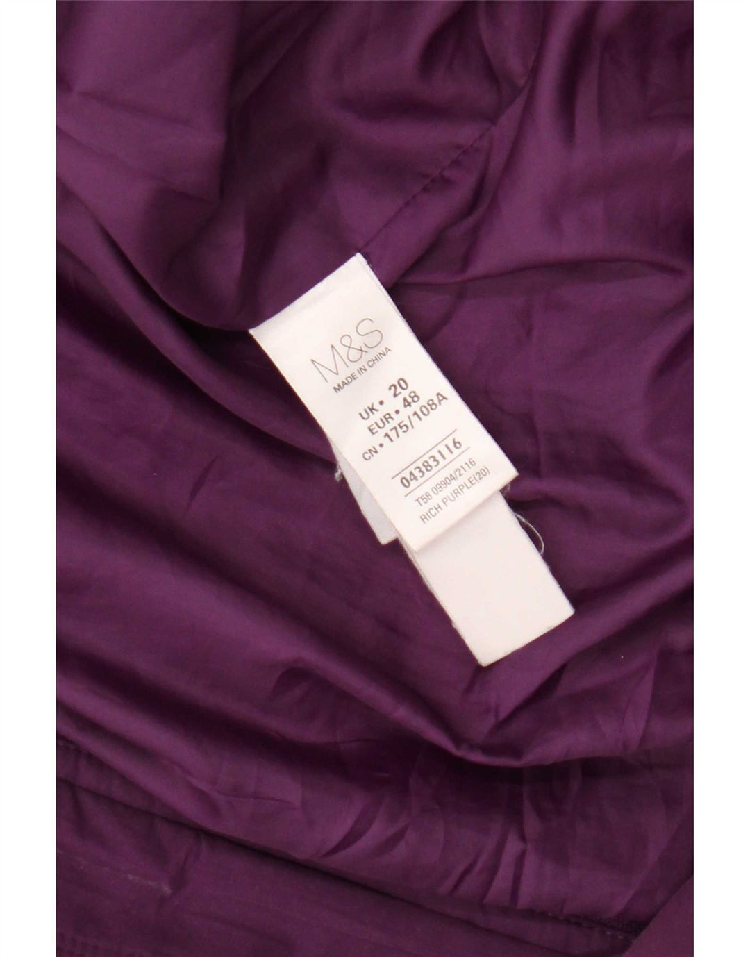 Marks & Spencer Chaqueta Parka con Capucha para Mujer UK 20 2XL Poliéster Morado