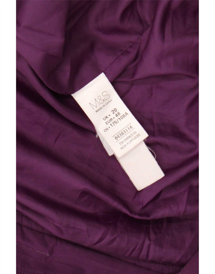 Marks & Spencer Chaqueta Parka con Capucha para Mujer UK 20 2XL Poliéster Morado
