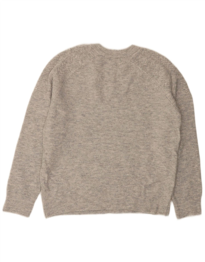 Marks & Spencer Suéter tipo jersey con cuello redondo para mujer UK 44 Gris medio moteado