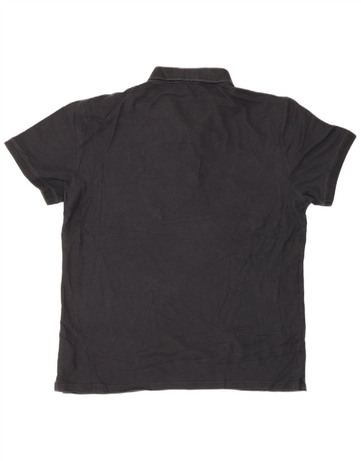 CALVIN KLEIN Polo ajustado para hombre, talla grande, algodón negro