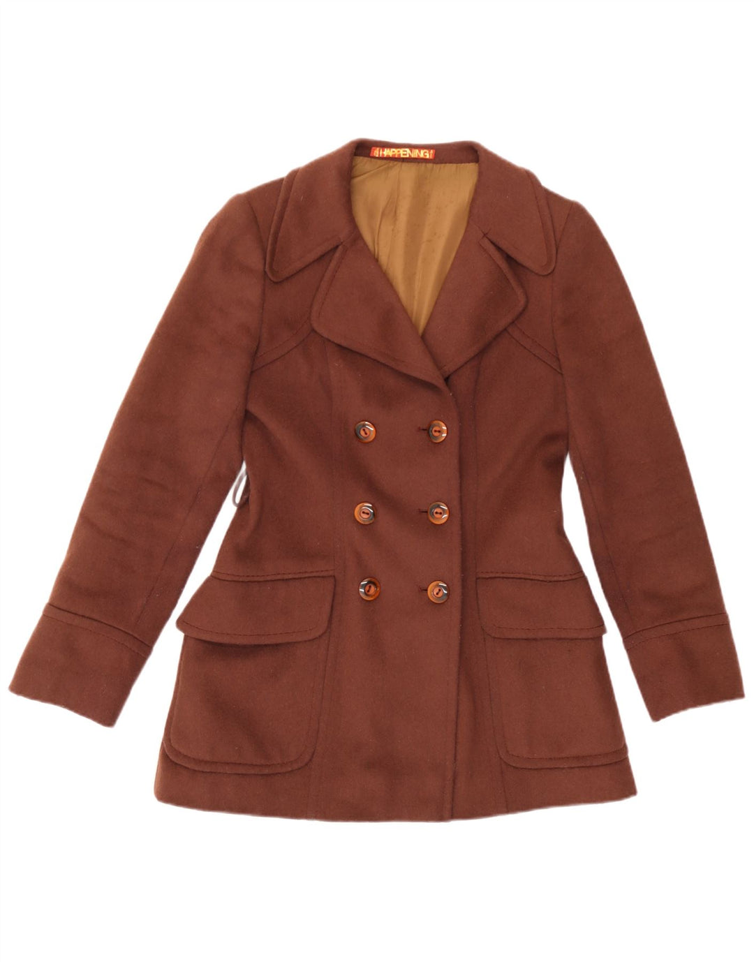 Happening Chaqueta tipo blazer con doble botonadura para mujer IT 40 Small Brown