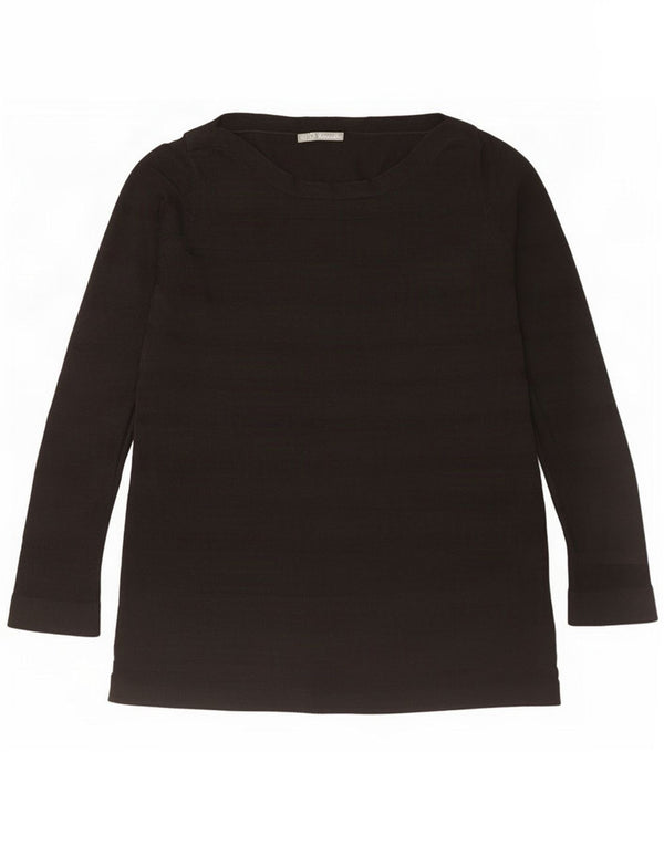 Marks & Spencer Top para mujer de manga larga UK 46 Grande Acrílico a rayas negras