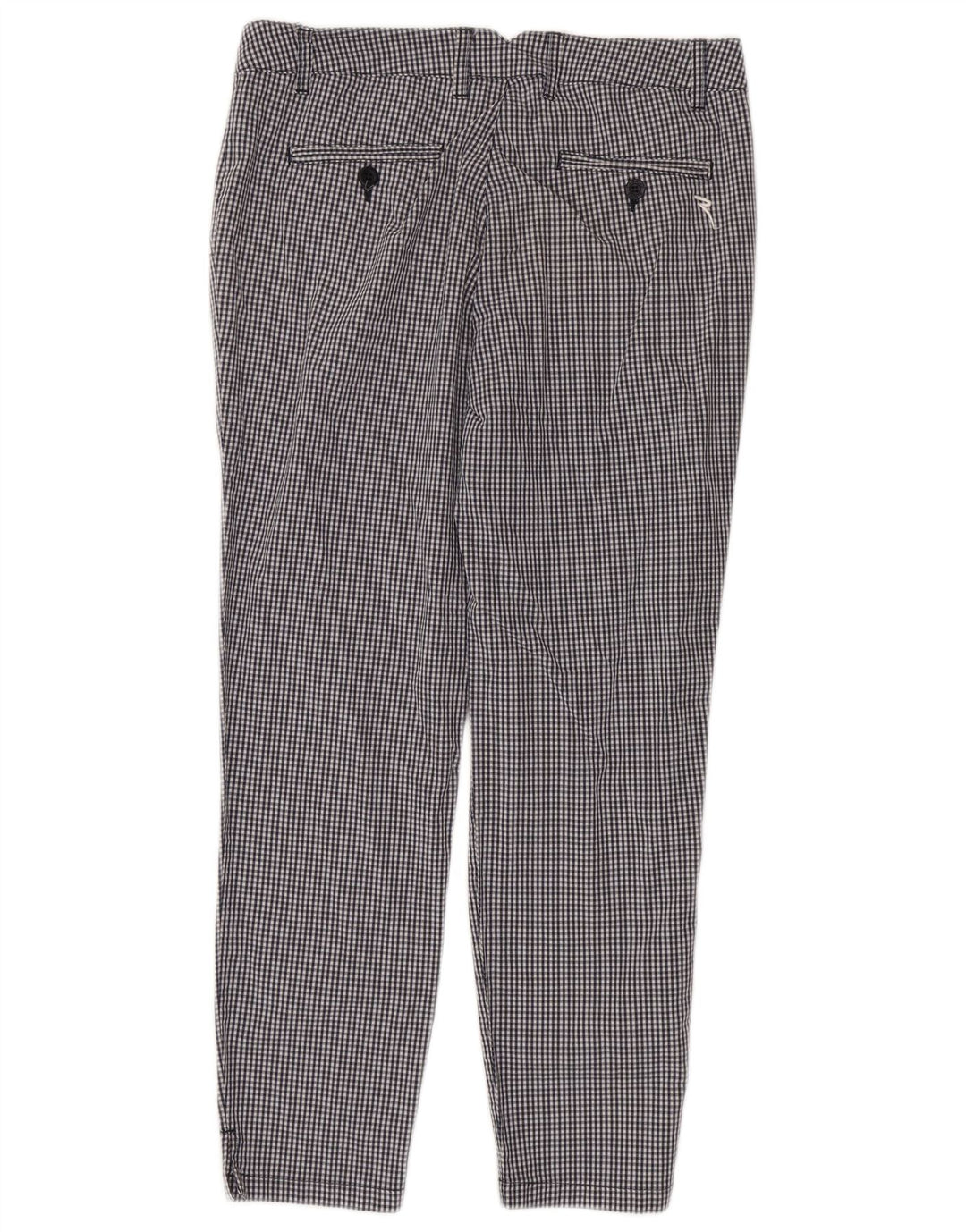 Chervo Pantalones informales ajustados para mujer IT 44 Medium W38 L26 Black Gingham