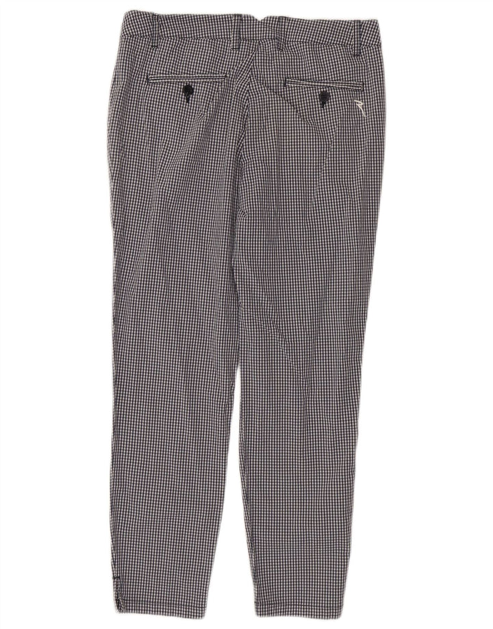Chervo Pantalones informales ajustados para mujer IT 44 Medium W38 L26 Black Gingham