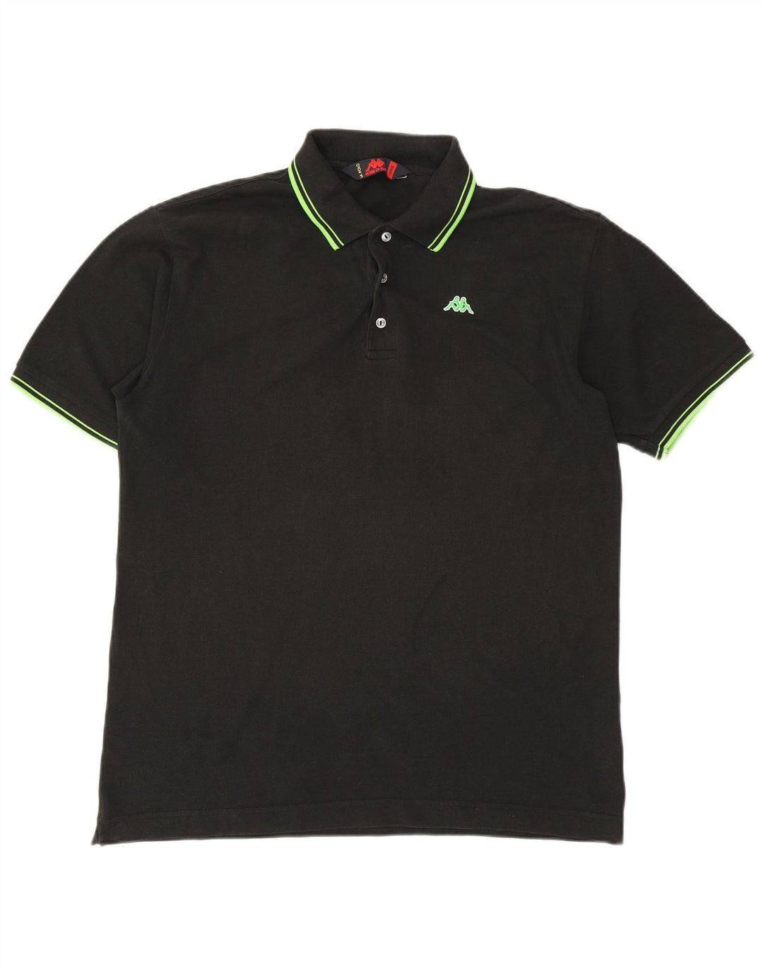 KAPPA Polo para hombre grande de algodón negro