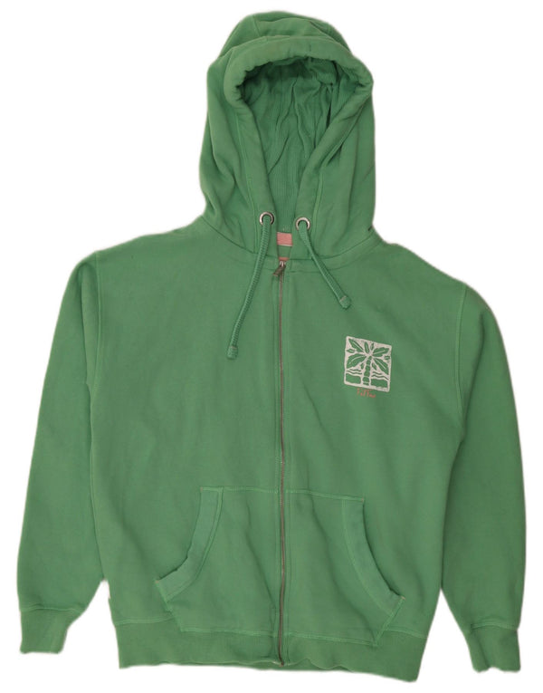 Fat Face Sudadera con capucha y cremallera gráfica para mujer UK 40 Algodón verde medio