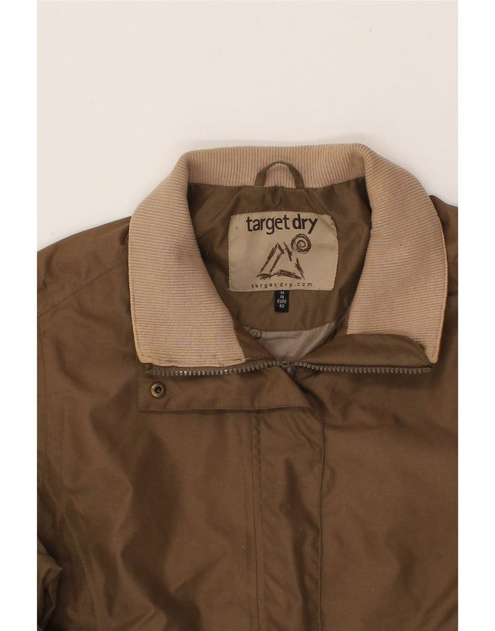 VINTAGE Womens Windbreaker Jacket UK 14 Medium Brown Polyester Vintage Vintage and Second-Hand Vintage from Messina Hembry 