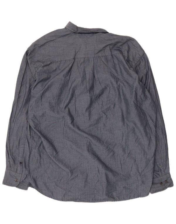 Dockers Camisa antimanchas para hombre XL Algodón en espiga azul