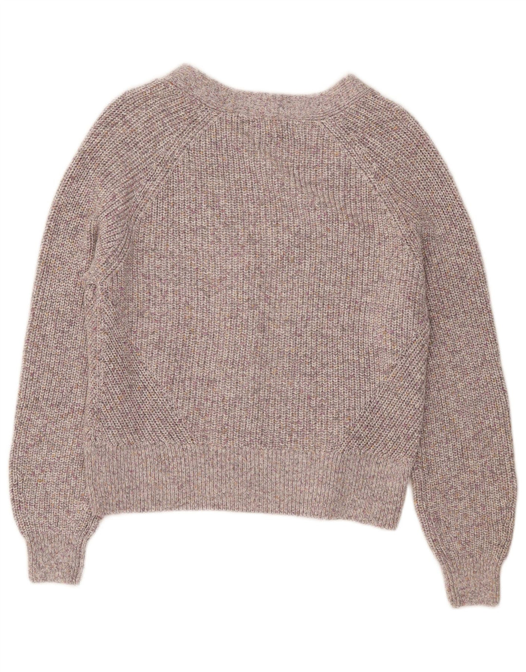 MARKS & SPENCER Suéter tipo cárdigan para mujer Reino Unido 14 Algodón moteado gris medio