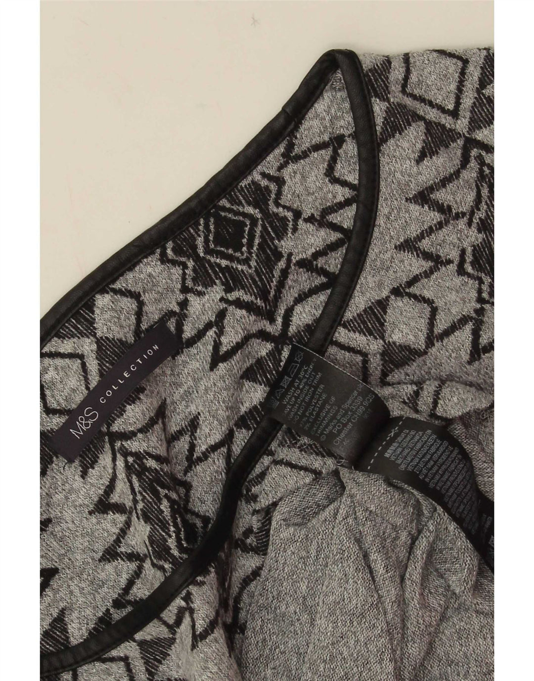 Marks & Spencer Vestido túnica de manga 3/4 para mujer UK 42 Gris medio Geométrico