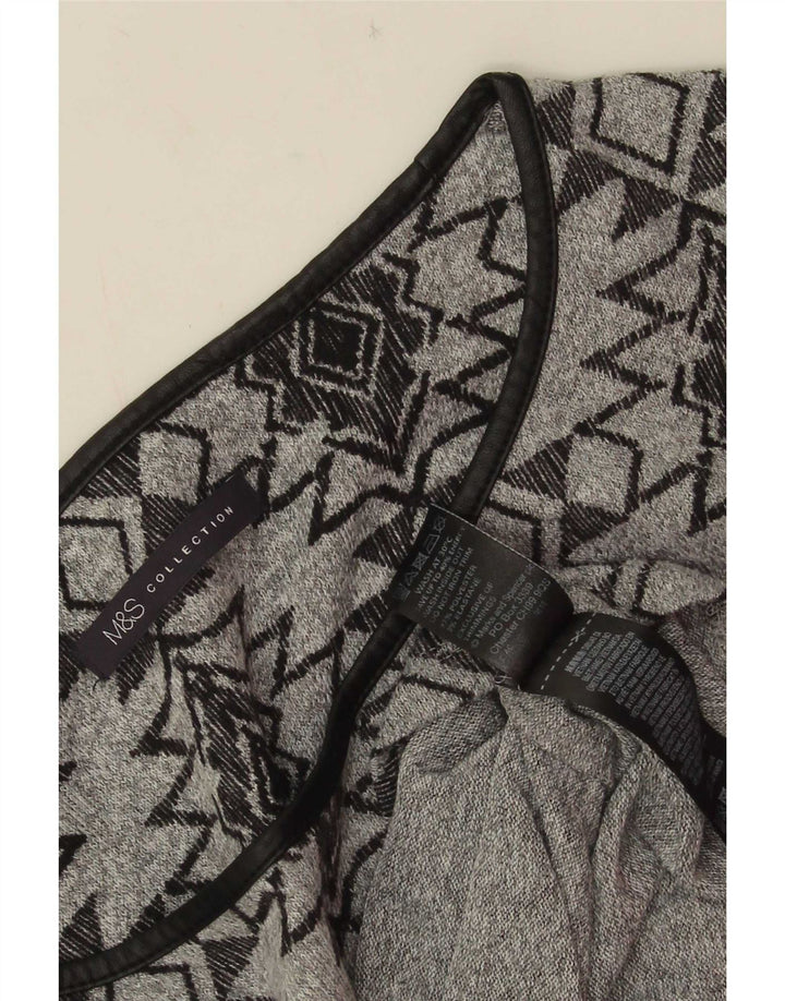 Marks & Spencer Vestido túnica de manga 3/4 para mujer UK 42 Gris medio Geométrico
