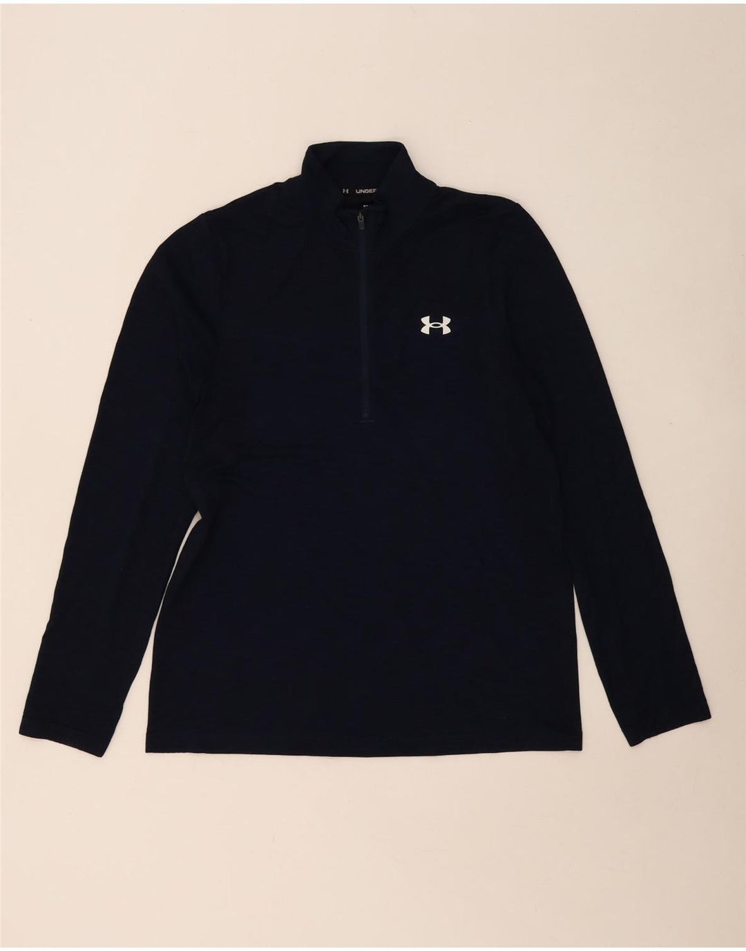 UNDER ARMOUR Top con cuello y cremallera para hombre Manga larga Poliéster azul marino medio