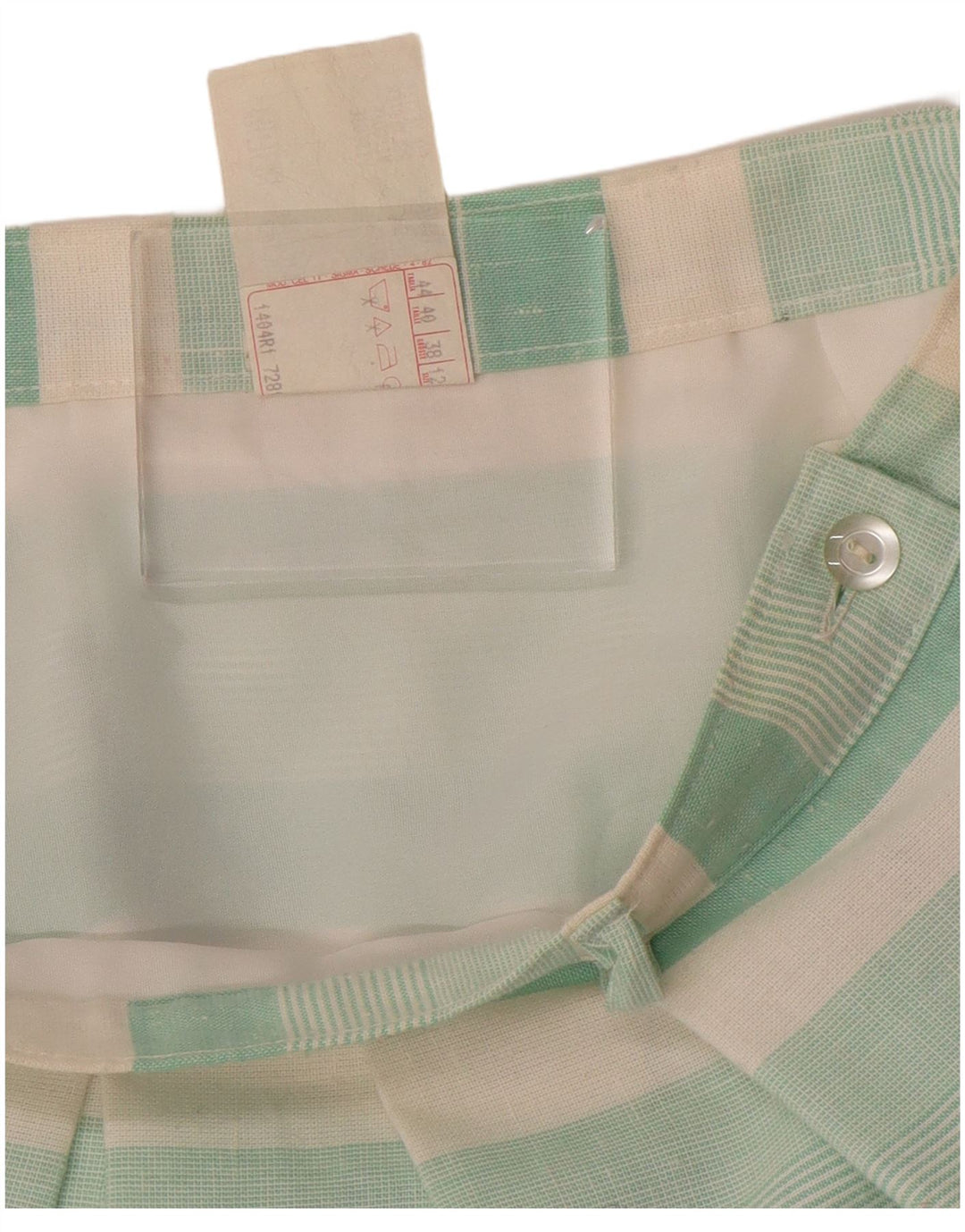 VINTAGE Falda plisada para mujer Reino Unido 12 Medio W28 Poliéster a rayas verdes