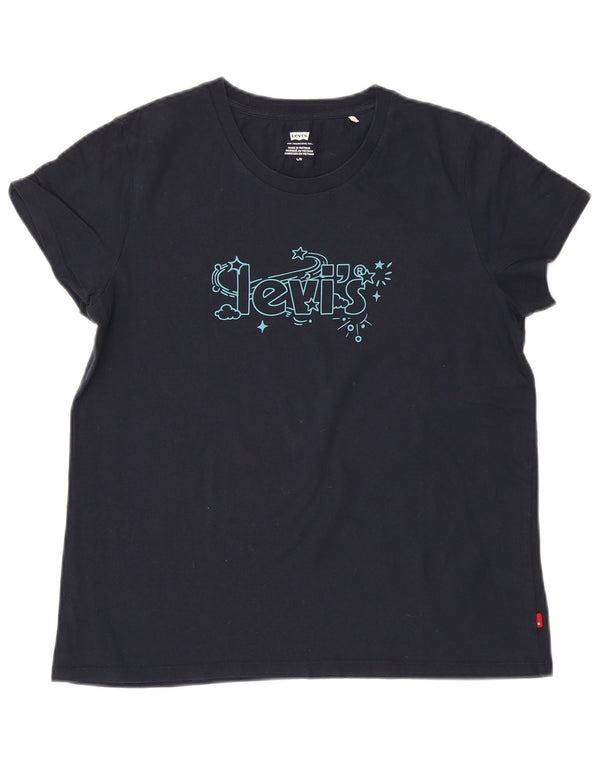Levi's Camiseta gráfica para mujer Top UK 44 Large Azul marino