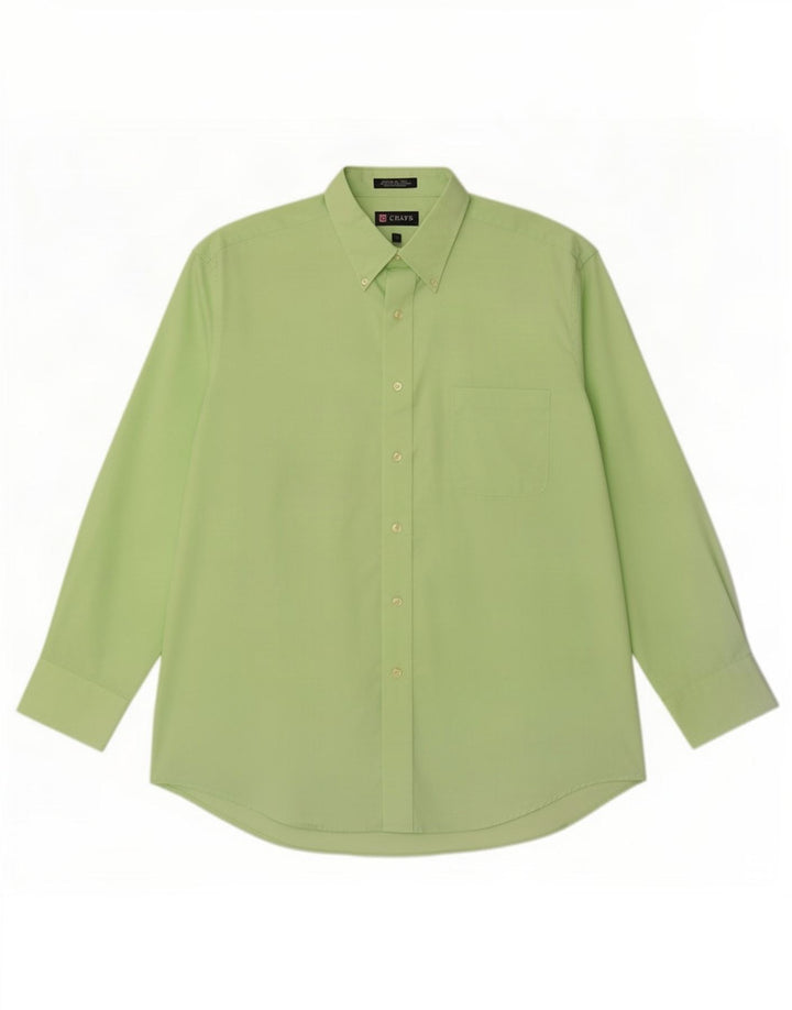 Chaps Camisa de ajuste regular para hombre, talla 16 1/2, algodón verde grande