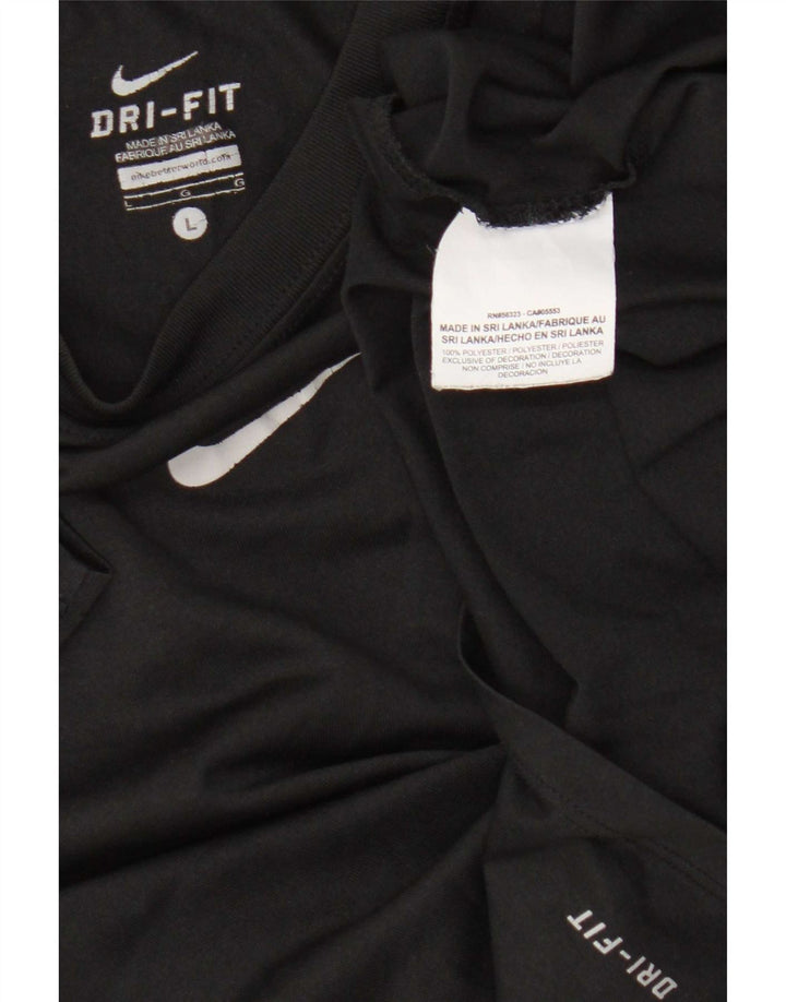 Nike Camiseta Dri Fit para niños 12-13 años Grande Poliéster Negro